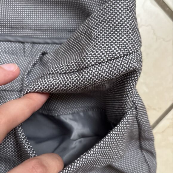 Calvin Klein Womens Gray Micro-Dot Modern Fit Straight Leg Trouser Pants Size 12 - Picture 4 of 9